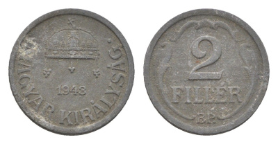 Венгрия 2 филлера 1943 BP KM 519 цинк 4664-864