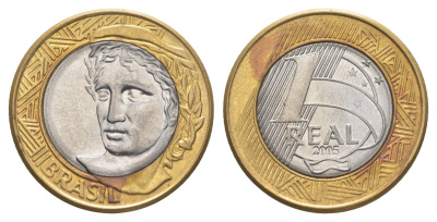 Бразилия 1 реал 2005 KM 652a биметалл UNC 4646-112