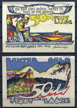 Лаге (Мекленбург-Шверин, Германия) 50 пфеннигов 1922 бумага aUNC 7556-40-2-1