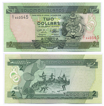 Соломоновы острова 2 доллара 1997 рыбаки Pick 18 бумага UNC (пресс) 8588-83-2-2