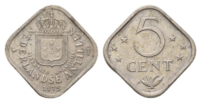 Нидерландские Антильские острова (Нидерландские Антилы) 5 центов 1975 KM 13 медно-никель 4674-856