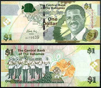 Багамские острова 1 доллар 2008 Сэр Линден Пиндлинг, духовой оркестр Pick 71 бумага UNC (пресс)  7202-6-1