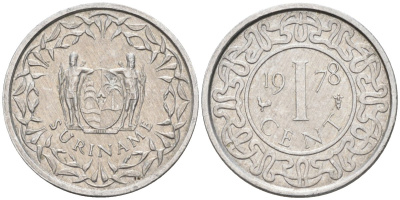 Суринам 1 цент 1978 KM 11а алюминий 4580-237