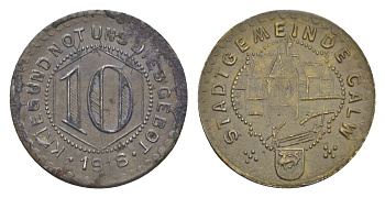 Кальв 10 пфеннигов 1918 Funck 73.3, Men05 4153.4, Men18 5297.4 железо 4636-739