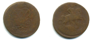 РОССИЯ 1 КОПЕЙКА 1760 медь 61-915