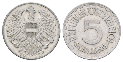 Австрия 5 шиллингов 1952 KM 2879 алюминий 4672-443