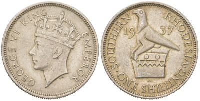 Южная Родезия 1 шиллинг 1937 Георг VI (1936-1952) KM 11 серебро 272-614