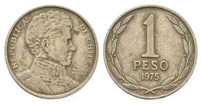 Чили 1 песо 1975 KM 207 медно-никель 4703-655