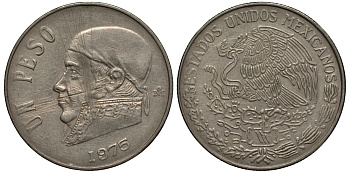 Мексика 1 песо 1975 Хосе Мария Морелос KM 460 медно-никель VF 215-915