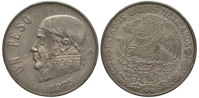 Мексика 1 песо 1975 Хосе Мария Морелос KM 460 медно-никель VF 215-915