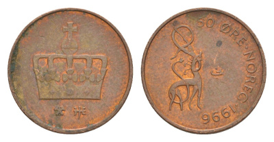 Норвегия 50 эре 1996 Харальд V (1991-) KM 460 бронза 4632-1254
