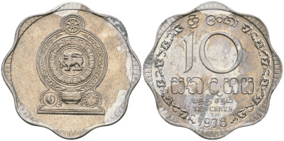 Шри-Ланка 10 центов 1978 KM 140a алюминий 4135-1157