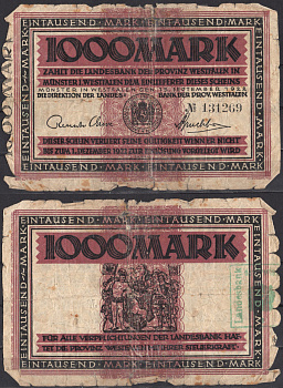 Германия, Мюнхен 1000 марок 1922 бумага 2192-53-3-2