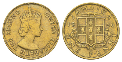 Ямайка 1 пенни 1960 KM 37 никель латунь 4628-646
