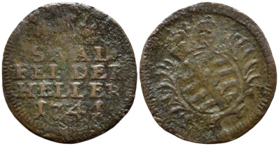 САКСЕН-КОБУРГ-СААФЕЛЬД 1 ГЕЛЛЕР 1741 KM 1 медь 261-1119