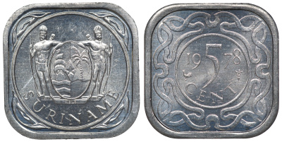 Суринам 5 центов 1978 KM 12.1a алюминий UNC 4118-525