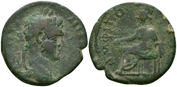 Римская Империя, Провинция Македония, Амфиполь AE 209 - 211 (?) Гета, бюст императора / богиня Тихе бронза 1100-5-81