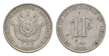 Бурунди 1 франк 1976 KM 19 алюминий 4647-1221