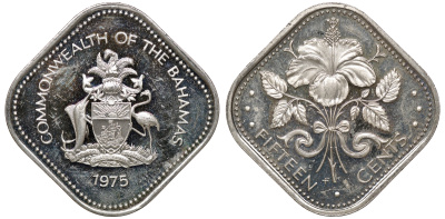 Багамские острова 15 центов 1975 KM 62 медно-никель 00-00