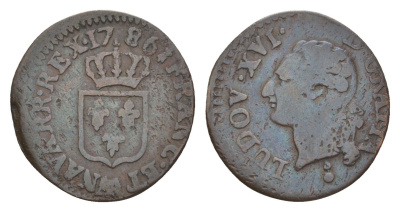 Франция 1 лиард 1786 W, Людовик XVI (1774-1792) KM 585.14 медь 4655-234