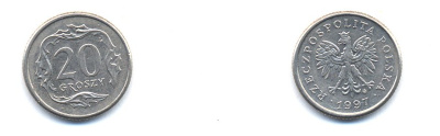 Польша 20 грошей 1997 MW KM 280 медно-никель 4379-1326