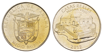 Панама 1/2 бальбоа (50 сентесимо) 2012 Панама-Вьехо - Королевский дом KM 143 медь плакированная медно-никелем UNC 4645-232