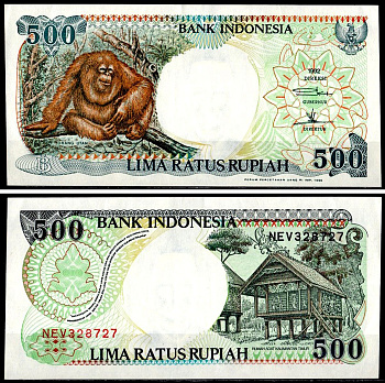 Индонезия 500 рупий 1992 / 1996 Pick 128 e бумага 7204-4-1-2