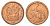 ЮАР 5 центов 1990 герб, райский журавль KM 134 сталь плакированная медью UNC 4687-143