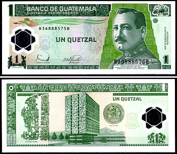 Гватемала 1 кетсаль 2006 Pick 109 пластик UNC (пресс) 402-53-2-2