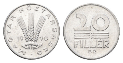 Венгрия 20 филлеров 1990 BP KM 676 алюминий UNC 4668-213