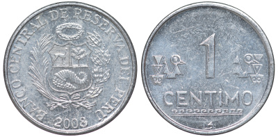 Перу 1 сентимо 2008 LIMA KM 303.4a алюминий aUNC 4189-1028