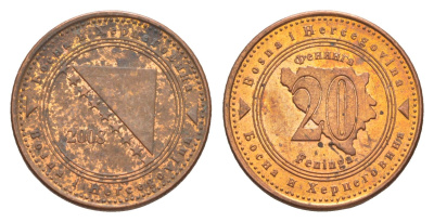 Босния и Герцеговина 20 фенингов 2008 KM 116 сталь плакированная медью 4649-539