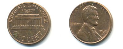 США 1 ЦЕНТ 1963 D, ЛИНКОЛЬН KM 201 медь цинк 86-162