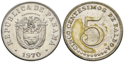 Панама 5 сентесимо 1970  KM 23.2 медно-никель    4610-312