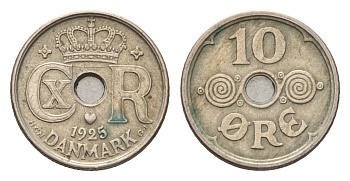 Дания 10 эре 1925 Кристиан X (1912-1947) KM 822 медно-никель 4602-1031