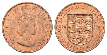 Джерси 1/12 шиллинга 1966 900 лет битве при Гастингсе KM 26 бронза aUNC 4661-131