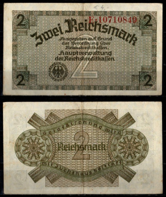 Германия 2 рейхсмарки ND (1940-1945) Pick R137 b бумага 8621-38-3-1