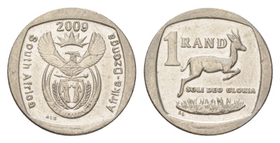 ЮАР 1 ранд 2009 KM 468 медь плакированная никелем 4627-535