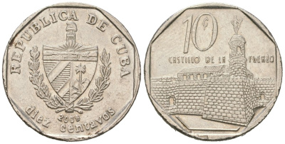 Куба 10 сентаво 2008 KM 576.2, JMA MC20, Schoen 714 сталь плакированная никелем aUNC 4618-453