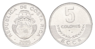 Коста-Рика 5 колонов 2005 KM 227b алюминий UNC 183-945