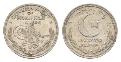 Пакистан 1/4 рупии 1949 KM 5 никель 4659-1234