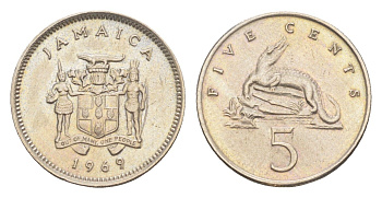 Ямайка 5 центов 1969 KM 46 медно-никель UNC 4644-361