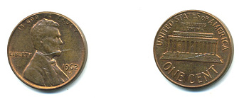 США 1 ЦЕНТ 1962 D, ЛИНКОЛЬН KM 201 медь цинк 54-151