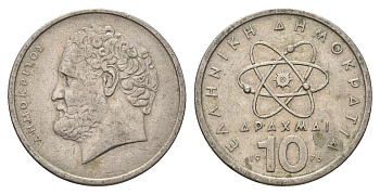 Греция 10 драхм 1976 Демокрит KM 119 медно-никель 4707-513