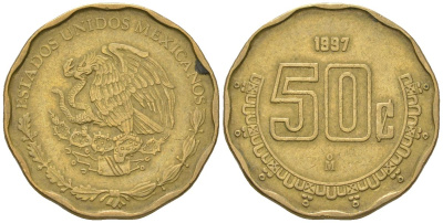 Мексика 50 сентаво 1997 M KM 549 алюминиевая бронза 4595-1227