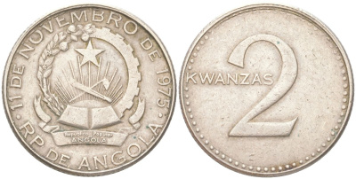 Ангола 2 кванза ND (1977) KM 84 медно-никель 4141-642