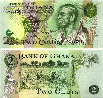 Гана 2 седи 1978 работа в поле Pick 14 c бумага UNC (пресс) 6299-52-3-2