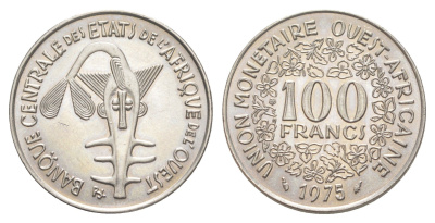 Западная Африка (BCEAO) 100 франков 1975 KM 4 никель UNC 4654-543