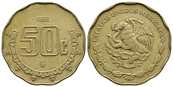 Мексика 50 сентаво 1992 KM 549 алюминиевая бронза 4385-434