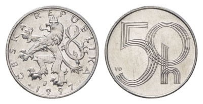 Чехия 50 геллеров 1997 KM 3 алюминий 4623-762